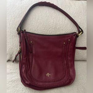 orYANY Burgundy Shoulder Bag with Curved Silhouette